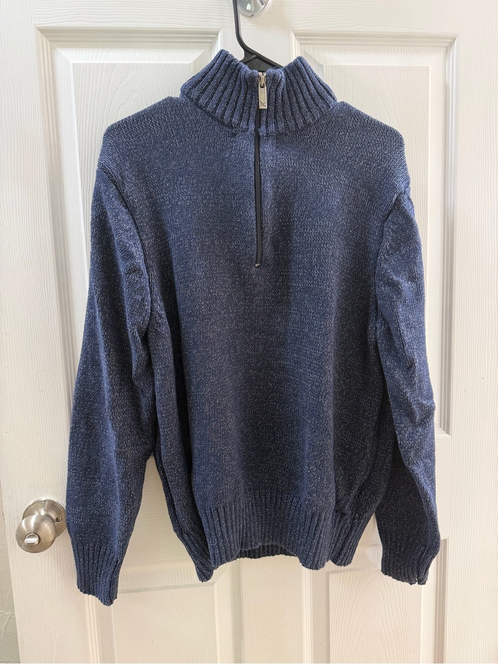 Eddie Bauer Men's Navy Half-Zip Turtleneck Sweater